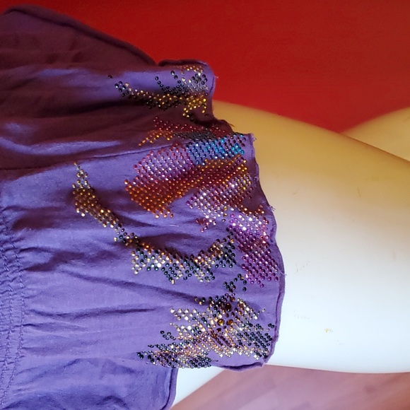 Size M - Language Los Angeles Designer brand Plunging Tunic Beach Coverup Top - Picture 7 of 12